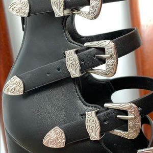 ASOS DESIGN multi-strap Western block heel